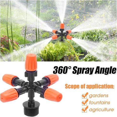 5-Nozzle 360° Rotating Sprinkler - Automatic Lawn & Garden Watering System in Kuwait