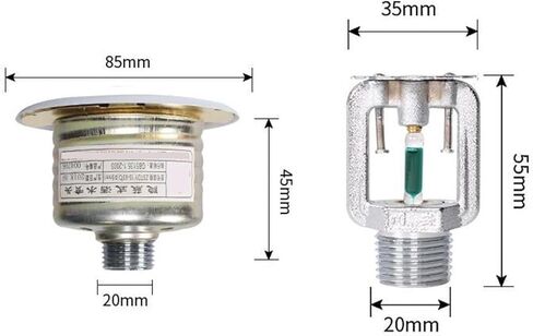 Fire Sprinkler Head, DN15 1/2" Concealed Pendant Sprinkler, 93°C Temperature Rating, for Kitchen Fire Protection in Kuwait