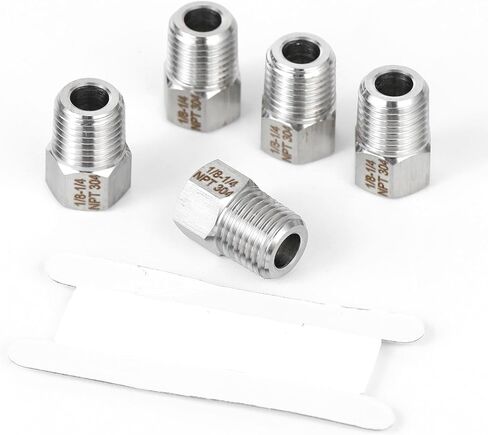 5 قطع، محول أنثى NPT3/8ذكر إلى NPT1/4، جلبة من الفولاذ المقاوم للصدأ، البطانات المخفض 1/4-3/8، تجهيزات شديدة التحمل. in Kuwait