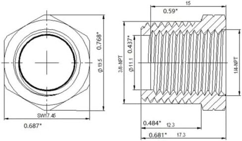 3/4 in. MIP x 1/2 in. FIP Brass Pipe Hex Bushing Fitting in Saudi Arabia