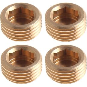 Brass blanking cap,Hex brass cap, 4PCS Hex Head Socket End Cap Plug Coupler, BSP Male Thread Brass Connector Adapter Pipe Fittings(3/4Inch) in Saudi Arabia