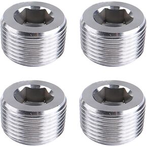 Brass blanking cap,Hex brass cap, 4PCS Copper Male Thread Brass Pipe Hex Head End Cap Plug Fitting Coupler Connector Adapter(Pllug,1/8Inch) in Kuwait