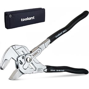toolant 7-Inch Chrome Plated Pliers Wrench, CR-V Adjustable Wrench with Anti-Rust Coating, Smooth Parallel Jaws, Rubber Anti-Slip Grip and Storage Pouch for Home Repair, Plumbing, Nuts, Water Pipes in Kuwait
