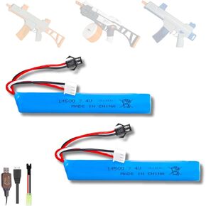 2 قطعة 7.4 فولت 700 مللي أمبير 1450 خلية * 2 بطاريات مسدس ليبو Airsoft مع كابل شحن 2S وكابل SM2P إلى Mini Tamiya Switch لبنادق جل Airsoft النوع الأول in Kuwait