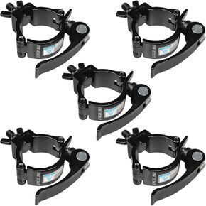 5 Pack 2" Black DJ Stage Lighting Clamps Fits F34, Heavy Duty Aluminum Truss Clamp Hook, Quick Release and Lock with TUV in Kuwait
