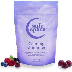 Safe Space Calming Gummies – Stress Relief with Ashwagandha, L-Theanine, Magnesium & Lemon Balm – Relaxation & Sleep Support – from ASMR – Vegan (60 Count) in Saudi Arabia