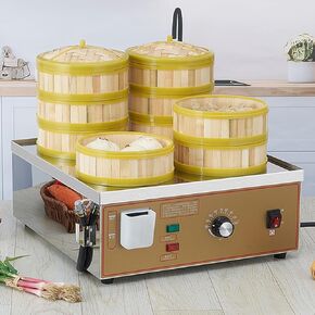 Dim Sum Electric Steamer Commercial Electric Steamer with Boil Dry Alarm and Independent Water Supply System Constant Temperature Setting 30 110℃ in Saudi Arabia