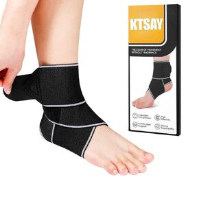 Ankle Brace for Sprained Ankle, Ankle Support for Women & Men, Adjustable Compression Wrap for Achilles Tendonitis & Plantar Fasciitis Relief (Grey) in Kuwait
