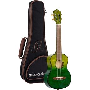 Ortega Guitars, 4-String Prism Series Slotted Headstock Tenor Ukulele w/Bag, Right, ivy fade, One Size (RUPR in Kuwait