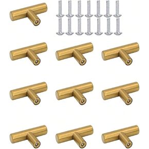 مقابض للخزانة ذات فتحة واحدة من النحاس المصقول ودرج خزانة وأبواب المطبخ الطول الإجمالي 2 في 10 قطع (O) in Kuwait