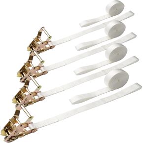 XSTRAP Standard 4PK 1" Ratchet Tent Straps with Loop End - Heavy Duty 2500lbs Breaking Strength, Secure Tents & Canopies for Camping/Events, 12ft Tie Down Straps, Durable Polyester Webbing in Kuwait