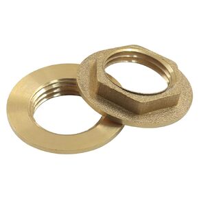 2Pcs G1/2" Brass Lock Nuts with Flange- Heavy Duty Hex Female Locknut for Plumbing & Hydraulic Systems in Saudi Arabia