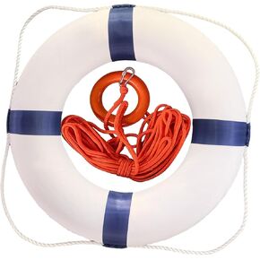 20 Inch Pool Safety Foam Life Preserver Throw Ring, Outdoor Throwable Flotation Device Boat Safety Equipment with 30 Meter Floating Lifesaving Rope, Safety Hook, Grip Ring and Reflective Tape in Saudi Arabia