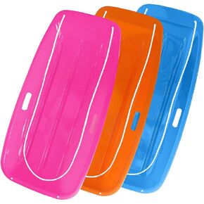 3 Pack Snow Sled for Adults, with Pull Rope and Handles Plastic Sled, Toboggan Snow Sledding, Three Color Combinations in Kuwait