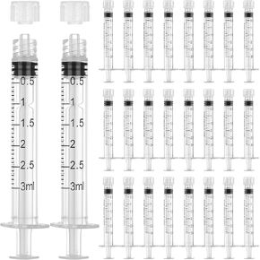 1ml Syringes Without Needle, 20Pack Plastic Syringe With Cap for Liquid, Measuring, Ink Refilling, Oil, Liquids Glue Applicator, Individually Sealed in Kuwait
