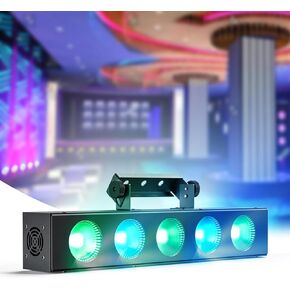 شريط إضاءة LED لغسل المسرح 50 وات، 5 قطع LED 4 في 1 شريط أضواء RGBW COB DJ مع DMX والتحكم في الصوت المنشط، أوضاع التشغيل الرئيسية للعبد، إضاءة لحفلات الزفاف الحية وحفلات إضاءة المسرح in Kuwait