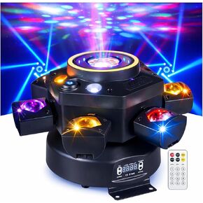 ضوء DJ برأس عنكبوت متحرك بقوة 120 وات و6 أذرع RGBW - شعاع الكل في واحد وهجين مع حلقة هالة LED، ليزر السماء المرصعة بالنجوم وستروب، صوت DMX512 منشط لمنسقي الأغاني المحمول وحفلات الزفاف والنوادي in Kuwait
