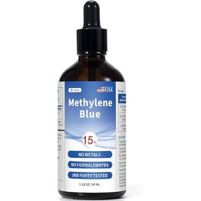 أزرق الميثيلين من الدرجة الصيدلانية، 15% قطرات، نقاء 99.9%، تركيز أعلى من أزرق الميثيلين 5%، 3%، للبشر، تم اختباره بواسطة طرف ثالث، خالٍ من الفورمالديهايد، 60 مل in Kuwait