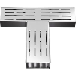 Heavy Duty Stainless Steel Trench Drain Kit - 100 * 10 * 3Cm, Ideal for Garden, Sidewalk, Parking, Bathroom, Patio & Deck - Durable Drainage Channels & Grating System in Kuwait