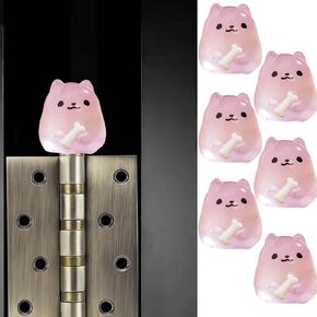 Cute Mini Creative Glowing Purple Puppy Hinge Heads Decorative Topper Set 6PCS, Home Decoration,Magnetic Hinge Head Toppers Door Hinge in Kuwait