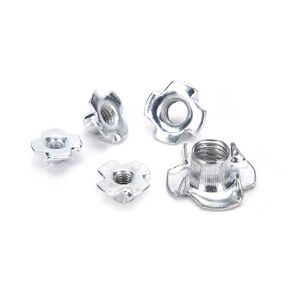 Qinlu-Washers 10pcs/Set M4 M5 M6 M8 M10 Four Prong Furniture T Nut Inserts for Wood Zinc Plated Standard Metric Coarse Threads, for Factories Repair(M5) in Saudi Arabia
