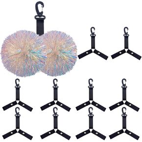 10 Pcs Pom Pom Holder Hanger with Snap Button for Backpack Cheerleader Team Tags Cheer Bag Strap Accessories Cheerleading Essentials in Saudi Arabia