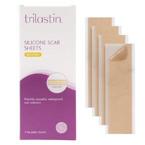 أوراق ندبات السيليكون تريلاستين للقسم القيصري - شرائط ندبات سيليكون طويلة جدًا من الدرجة الطبية للندبات الجراحية والجُدرات - أوراق ندبات سيليكون مقاومة للماء قابلة لإعادة الاستخدام (4 قطع) in Kuwait