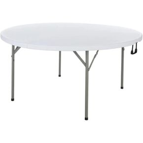 PRO&Family 60 Inches Round Tables for Parties Perfect for Church 60 in Round Table Easy Bi-Folding Table Round Banquet Tables Granite Outdoor Table Heavy Duty Round Table White Table Bi-Folding in Kuwait