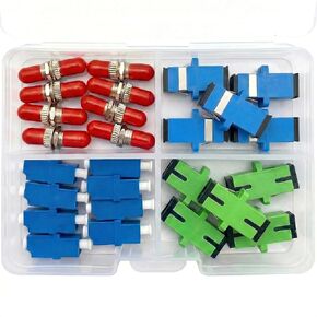 طقم قارنات الألياف مع حافظة صلبة، قارنات معدنية ST/ST، LC UPC، SC UPC/SC APC محولات الألياف الضوئية البسيطة، طقم اقتران موصل الألياف لـ Te Sting، تركيب شبكة الصيانة in Kuwait