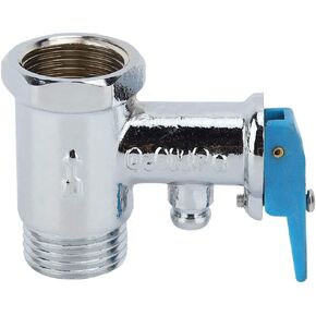 0.8Mpa G1/2" Electric Water Heater Valve,Thickening Durable Brass Pressure Relief Check Valve with Blue Handle 2.2In in Kuwait