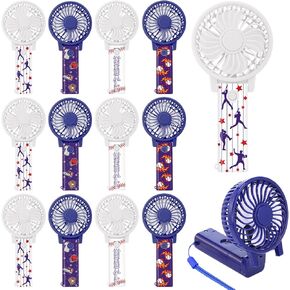 12 Pcs Baseball Mini Portable Fans Foldable Baseball Personal Handheld Fans Bulk with Lanyard Small Favor for Team Gift Outdoor Sport Game Cooling Favors, Battery Not Include in Kuwait