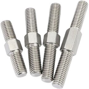 قضيب برغي ملولب مزدوج الأطراف قطعة واحدة M16 304 من الفولاذ المقاوم للصدأ برأس مزدوج عصا شريط ملولب يسار ويمين خيط مزدوج نهاية قضيب مسامير L=60 مم - 150 مم (M16x80mm-1pcs) in Kuwait