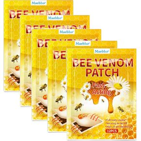 60pcs Bee Venom Knee Heat Patches, 5pack Extract Adhesive Heating Patches for Back, Neck, Shoulder in Kuwait
