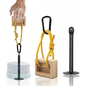 Portable Beech Wood Fingerboard Climbing Hangboard Set – Dual-Pocket Grip Blocks for Finger & Forearm Strength Training – Adjustable Rope and Metal Clips Included in Kuwait