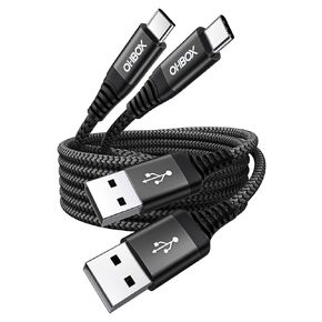 كابل USB إلى USB C شحن سريع 60 وات [عبوة من قطعتين بطول 6 أقدام]، كابل USB A إلى USB C لتشغيل السيارة، شاحن USB متين من النوع C لشاحن iPhone سلك USBC لهاتف iPhone 17/16/15/Pro Max/Plus، Samsung Galaxy S23 والمزيد in Kuwait