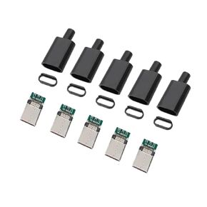 fengpeng 5pcs 10Pcs Type C USB 3.1 24 Pin Male Plug Welding Connector Adapter with Housing Charging Plugs Data Cable Accessories Repair(White 5pcs) in Kuwait