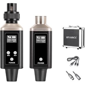 جهاز إرسال واستقبال XLR لاسلكي UHF مع حقيبة حمل، محول ميكروفون لاسلكي احترافي XLR للميكروفونات الديناميكية والمكثفة ونظام خلاط الصوت Pa، قابل لإعادة الشحن، نطاق 200 قدم in Kuwait