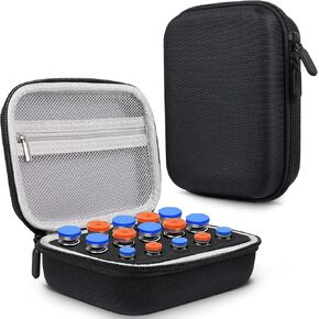 15 Slots Insulin Vial Holder, Peptide Case for 1-3ml Vials & Insulin Vial Case for 5-10ml Vials, Diabetes Medication Organizer, No Vials, Black in Kuwait