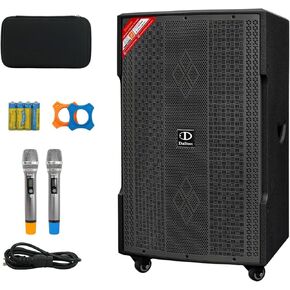 DS15XPro مكبرات صوت آلة كاريوكي بلوتوث لاسلكية مع ميكروفونات لاسلكية، نظام كاريوكي أفضل جهاز للبالغين كاريوكي مع مكبرات صوت مزدوجة احترافية كاريوكي كاريوكي in Kuwait