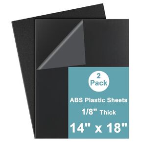 2Pack Black ABS Plastic Sheet 16" x 20" x 1/8" Thick Black Rigid Thermoplastic Sheet (Upgrade Surface) 3MM Flexible High Tensile Large ABS Moldable Plastic Panel for Crafts, DIY, Signs in Kuwait