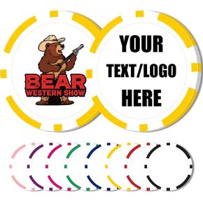 12 Grams Personalized Poker Chips|25-500PCS Custom Clay Poke Chips with Logo, Text|Double-Sided Full-Color Printing|Goods for Bar Drink Tokens,Golf Ball Markers,Poker Games,Casino Nights(E) in Saudi Arabia