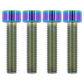 مسامير تيتانيوم M6x25 (4 قطع) - تصميم خفيف الوزن | مثالية للبيئات الرطبة/المالحة | مفتاح سداسي برأس المقبس بدون غسالة | مسامير MTB/دراجة نارية | الأزرق المحروق in Kuwait