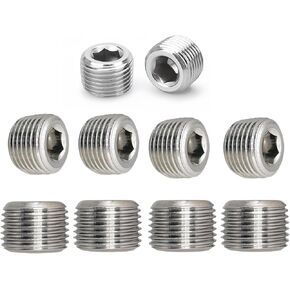 Generic 1/4 "" NPT THREAD ALLEN SOCKET PIPE PRESSURE PLUG Pipe Plug تركيب كتلة قبالة 10 قطع، 0.25 بوصة، فضي، 10NPT1f4-S04 in Kuwait