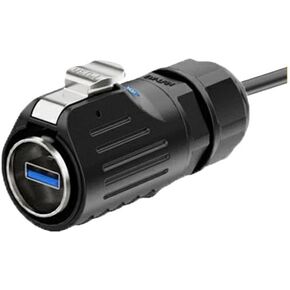 Industrial waterproof socket with wire male and female interface transmission LP24 type U3.0 panel data connector 0.6 m line(EW LP24 USB3.0 panel set) in Kuwait