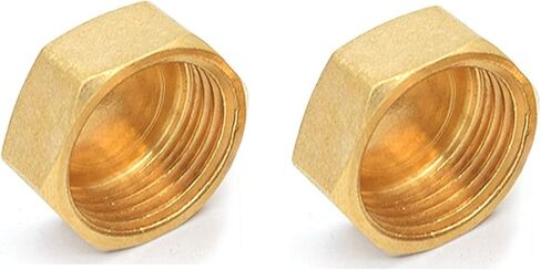 Brass blanking cap,Hex brass cap, 2PCS Copper Male Thread Brass Pipe Hex Head End Cap Plug Fitting Coupler Connector Adapter(Male Plug,3/4Inch) in Kuwait