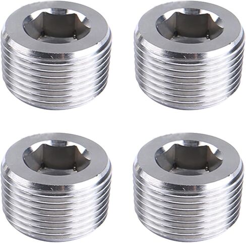 Brass blanking cap,Hex brass cap, 4PCS Copper Male Thread Brass Pipe Hex Head End Cap Plug Fitting Coupler Connector Adapter(Pllug,1/8Inch) in Kuwait