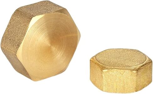Brass blanking cap,Hex brass cap, 2PCS Copper Male Thread Brass Pipe Hex Head End Cap Plug Fitting Coupler Adapter(Male Plug,3/4Inch) in Saudi Arabia