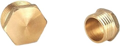 Brass blanking cap,Hex brass cap, 2PCS Copper Male Thread Brass Pipe Hex Head End Cap Plug Fitting Coupler Adapter(Male Plug,3/4Inch) in Saudi Arabia