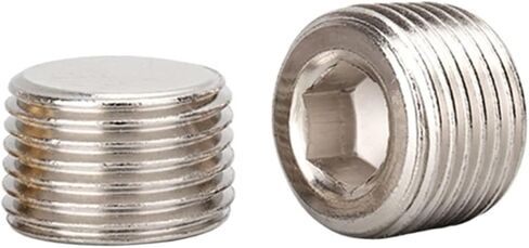 Brass blanking cap,Hex brass cap, 2PCS Copper Male Thread Brass Pipe Hex Head End Cap Plug Fitting Coupler Adapter(Male Plug,3/4Inch) in Saudi Arabia