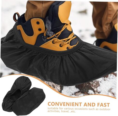 1 Pair Waterproof Slip Resistant Shoe Covers Reusable Polyester Boot Protectors for Indoor Use Anti-Skid Rain Shoe Covers for Men and Women in Saudi Arabia